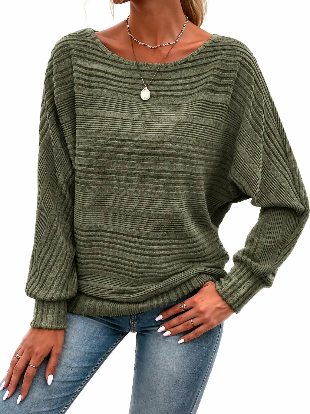 Ribbed Dolman Long Sleeve 5 colors