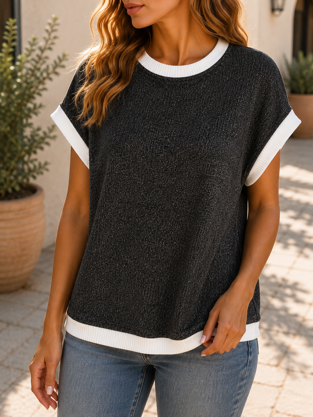 Elevated Contrast Top in 3 colors