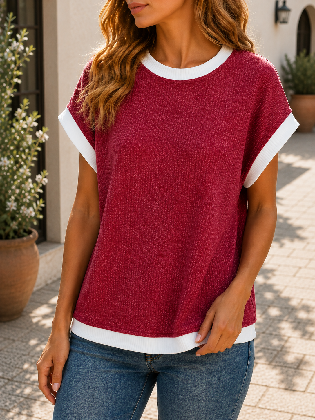Elevated Contrast Top in 3 colors